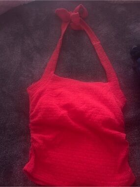 Red Halter Tank Top
